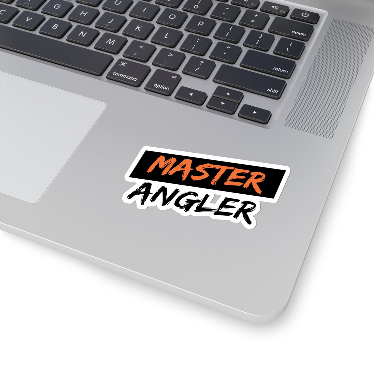 Black Stripe Master Angler Sticker - Square Orange