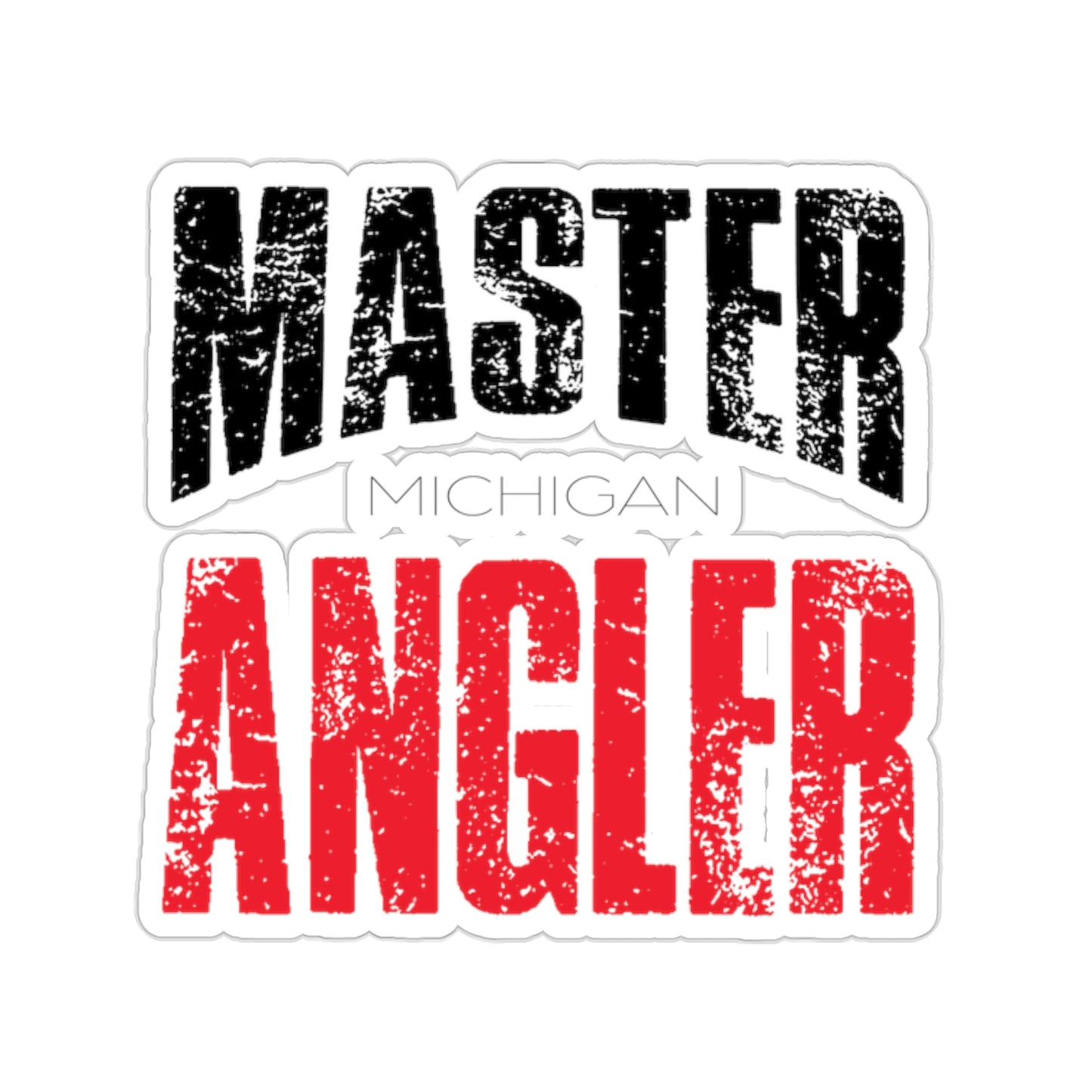 Michigan Master Angler Square Sticker - Red