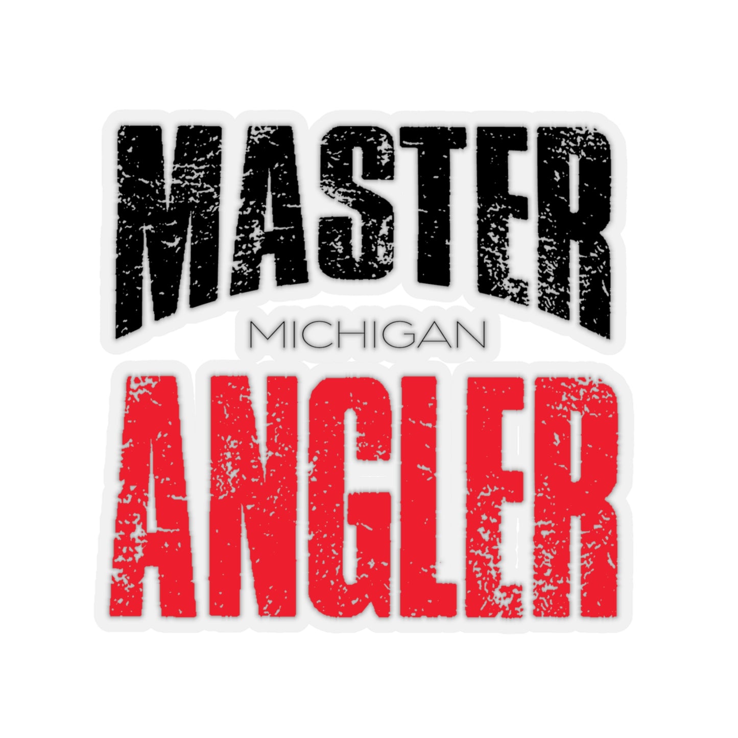 Michigan Master Angler Square Sticker - Red