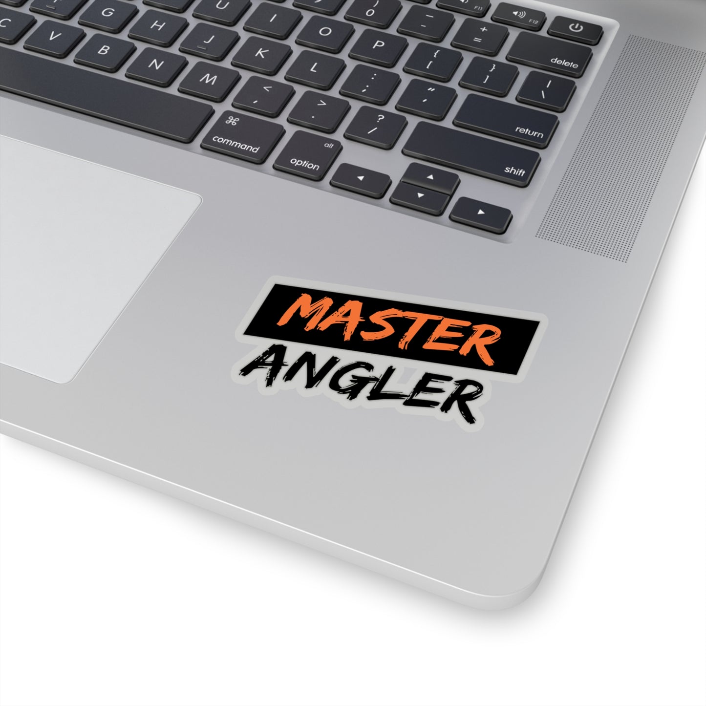 Black Stripe Master Angler Sticker - Square Orange