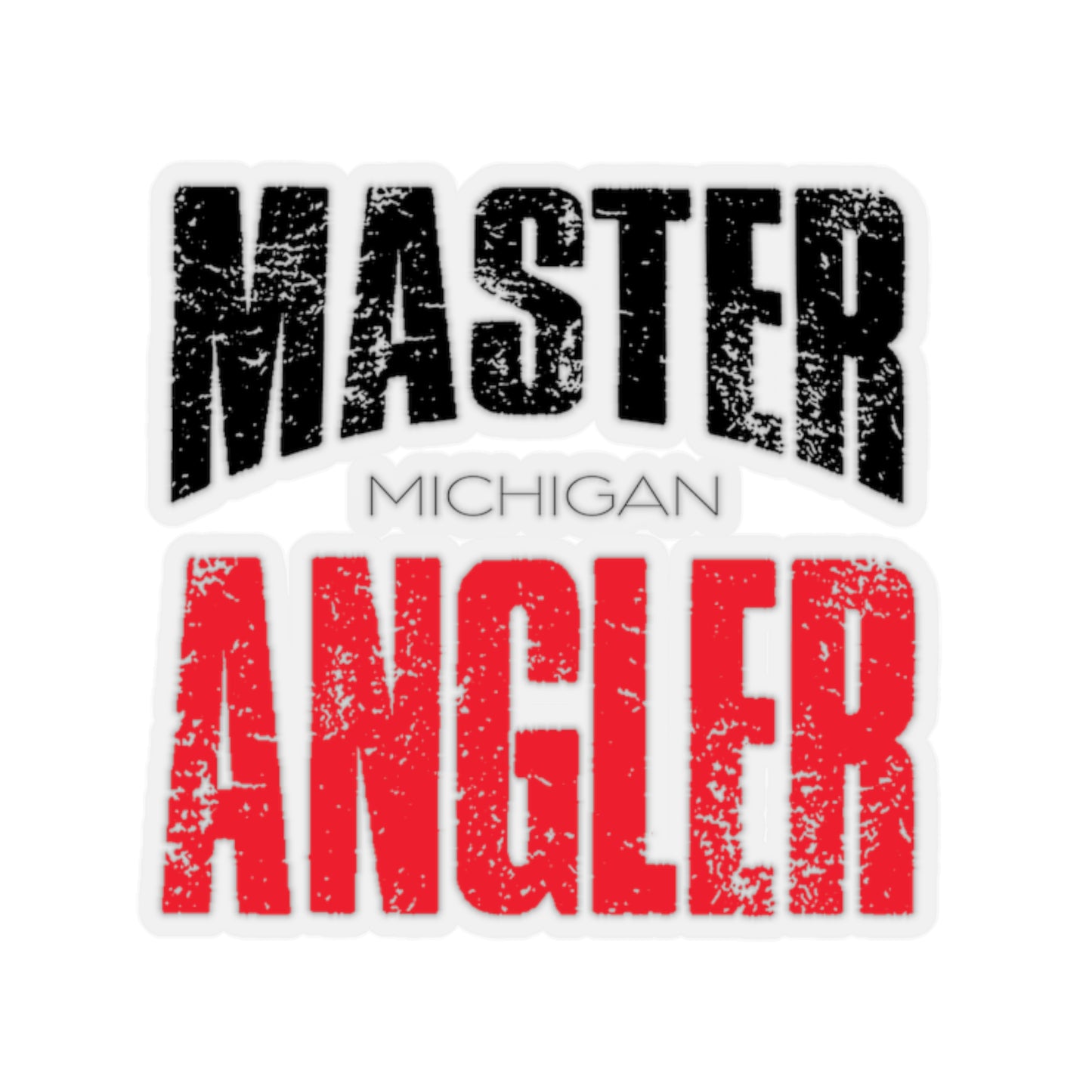 Michigan Master Angler Square Sticker - Red