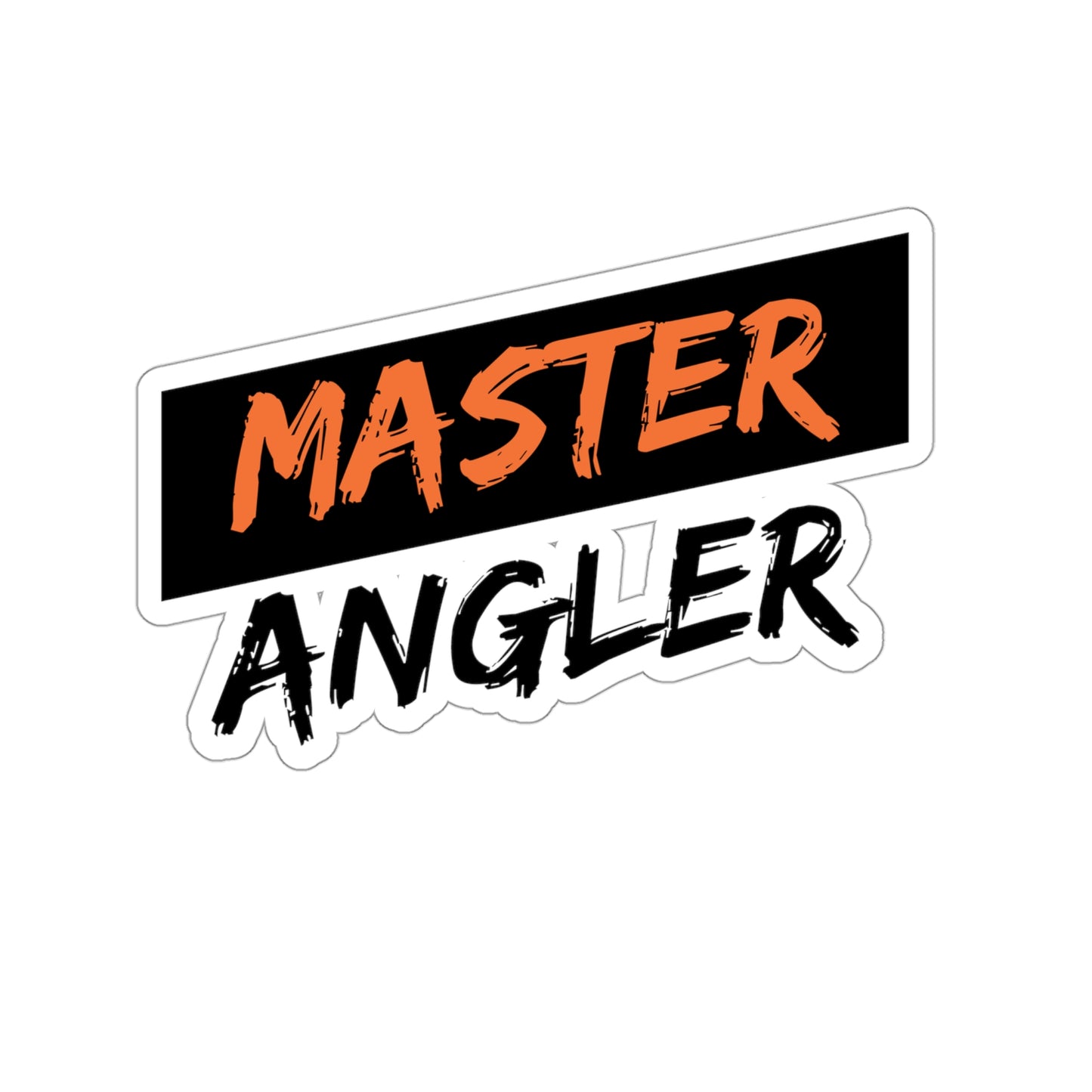 Black Stripe Master Angler Sticker - Square Orange