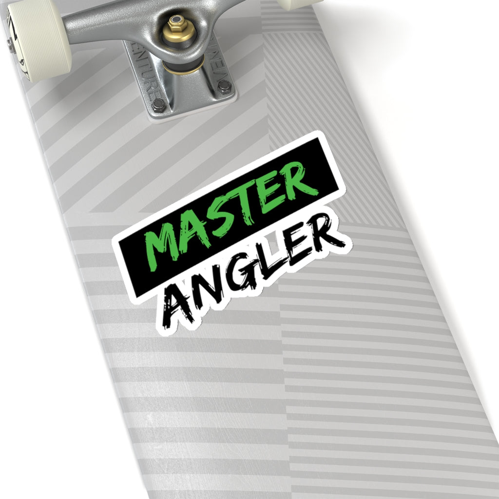 Black Stripe Master Angler Sticker - Square Green