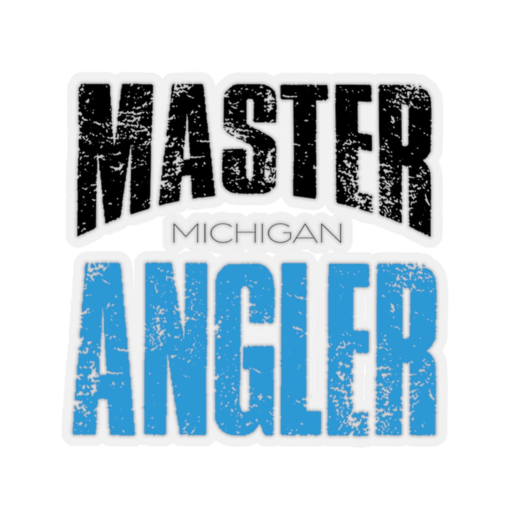 Michigan Master Angler Square Sticker - Blue