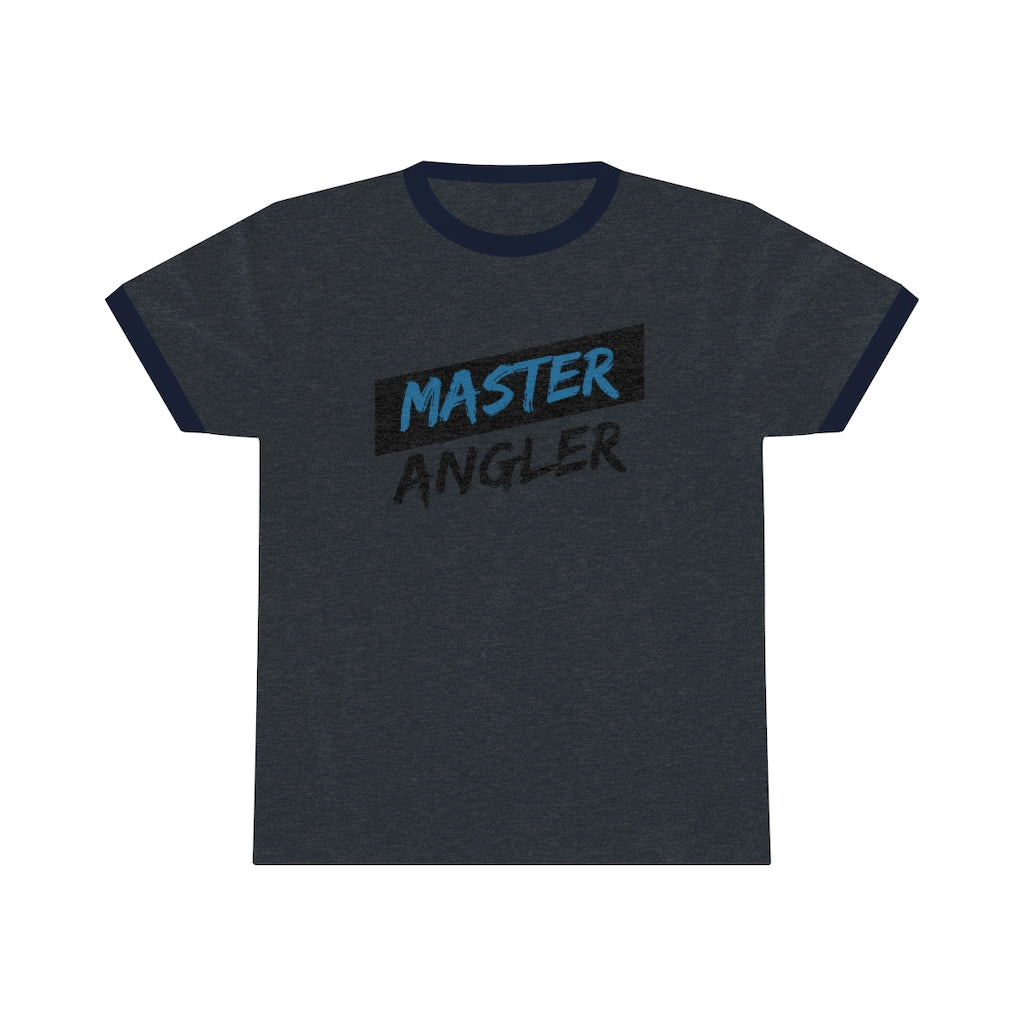 Master Angler Unisex Ringer Tee - Blue Slash Logo