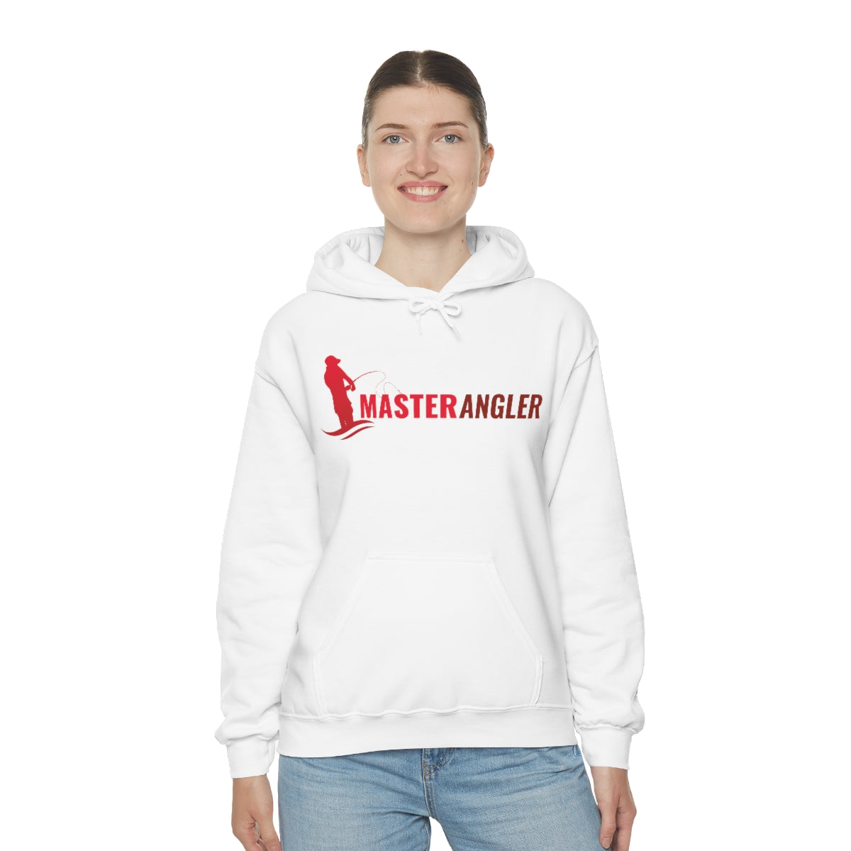Master Angler Hoodie Red Long Logo
