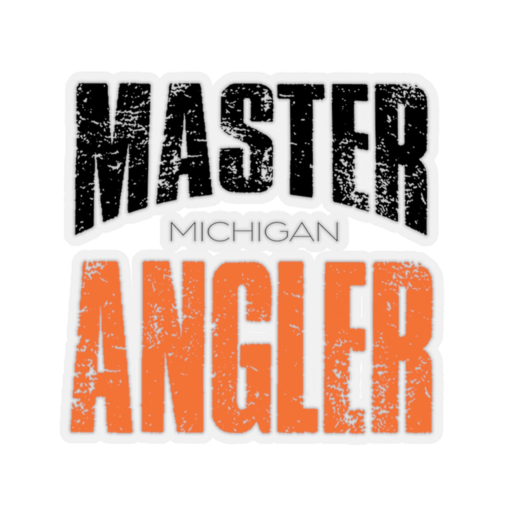 Michigan Master Angler Square Sticker - Orange