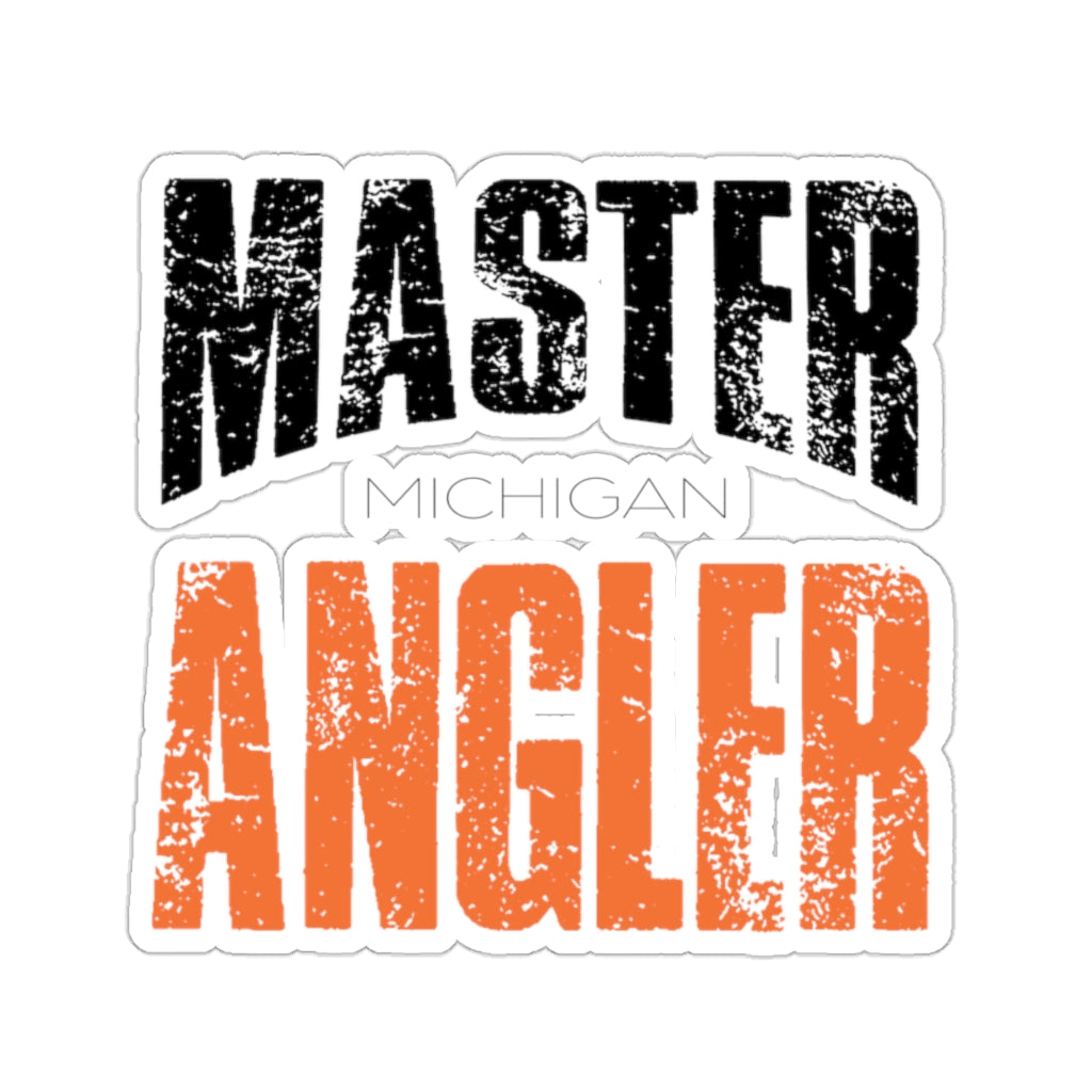 Michigan Master Angler Square Sticker - Orange