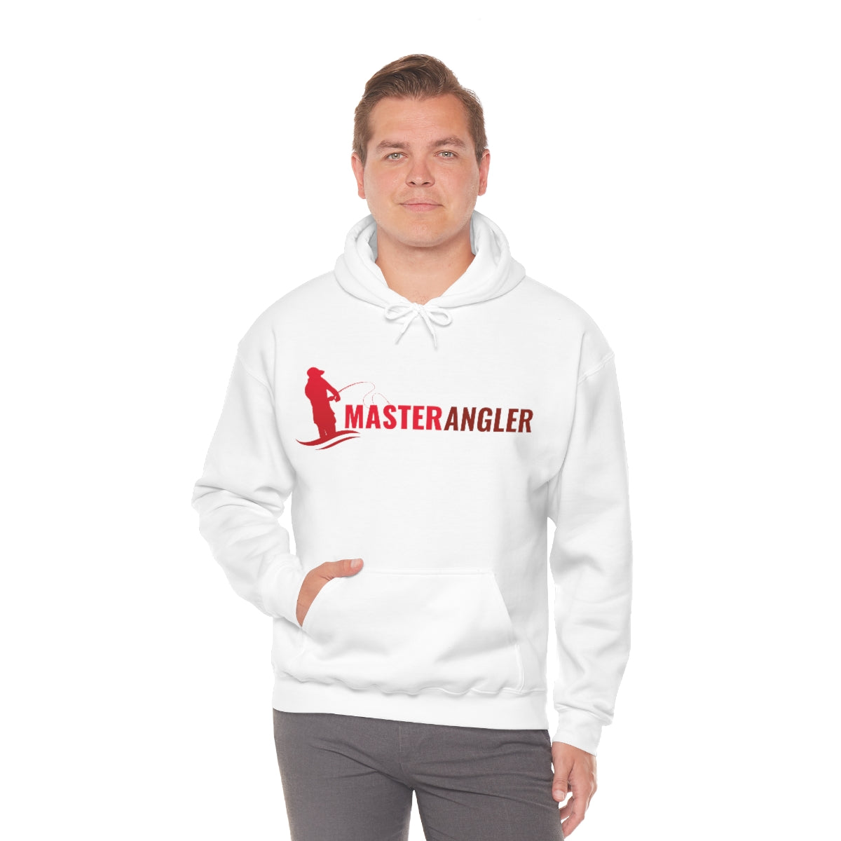 Master Angler Hoodie Red Long Logo