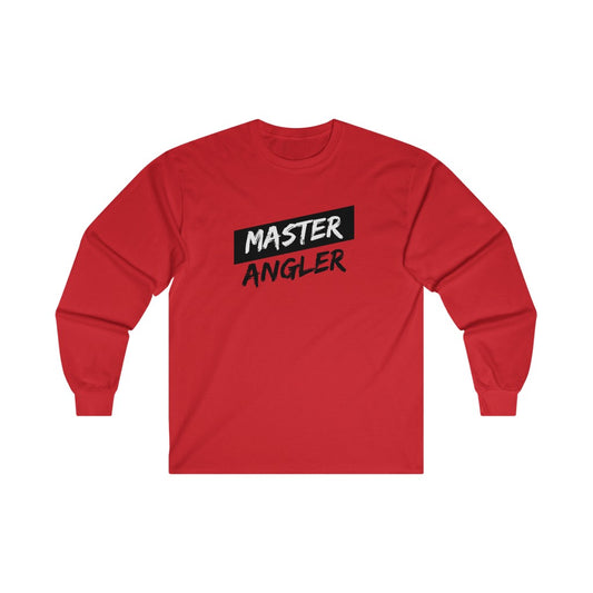 Master Angler Men's Long Sleeve Tee - Black & Black Slash